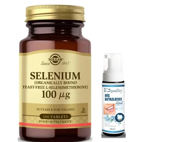 Solgar Selenium 100 mcg 100 Tablet - Diş Beyazlatıcı Köpük Hediye ürün görseli 1