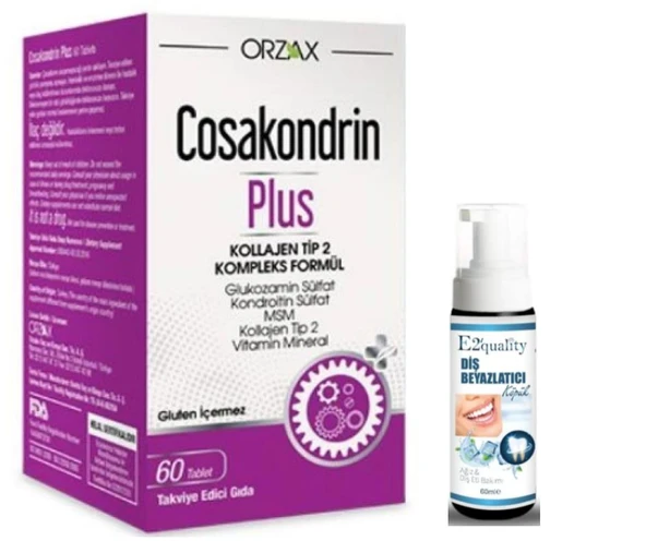 Orzax Cosakondrin Plus 60 Tablet - Diş Beyazlatıcı Köpük Hediye ürün görseli 1
