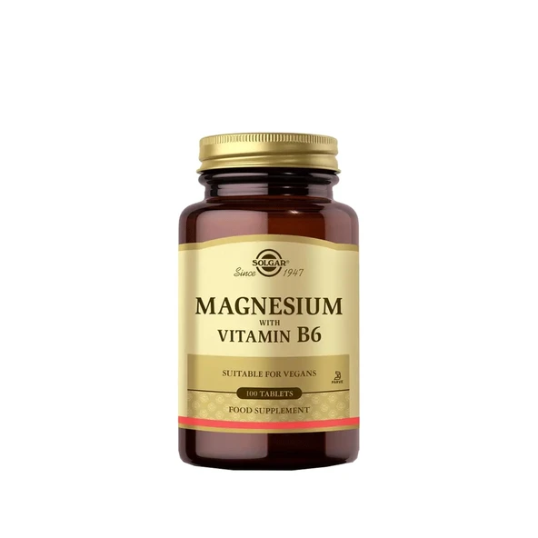 Solgar Magnesium with Vitamin B6 100 Tablet - Diş Köpüğü Hediye ürün görseli 1