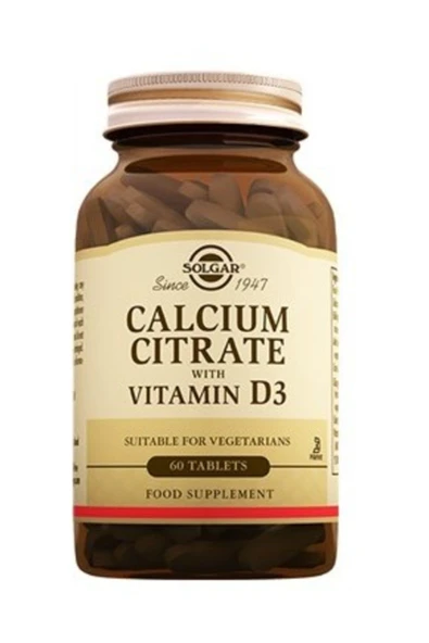 Solgar Calcium Citrate with Vitamin D3 60 Tablet ürün görseli 1