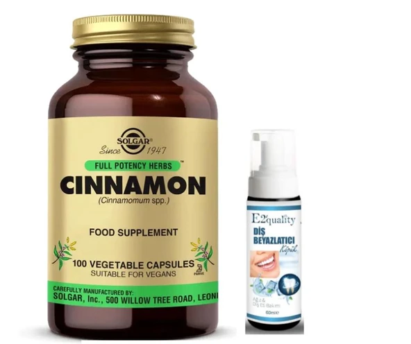 Solgar Cinnamon 100 Kapsül - Diş Beyazlatıcı Köpüğü Hediye ürün görseli 1