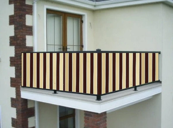 Gencer Home Balkon Demir Perdesi Bağcıklı Kahverengi Ölçü Seçenekli ürün görseli 1