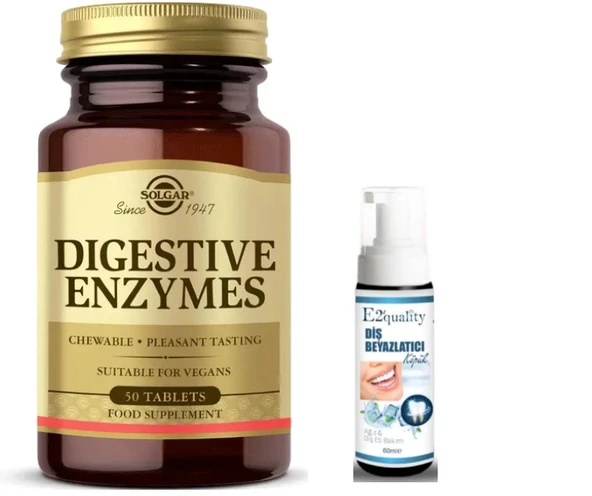 Solgar Digestive Enzymes 50 Tablet - Diş Beyazlatıcı Köpük Hediye ürün görseli 1