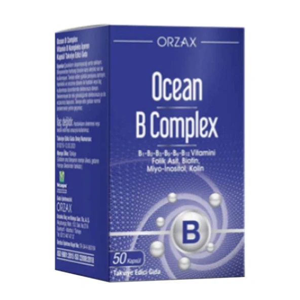 Orzax Ocean B Complex Takviye Edici Gıda 50 Kapsül ürün görseli 1