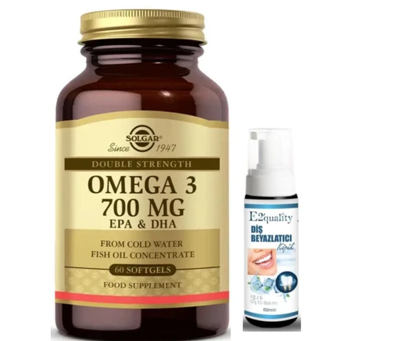 Solgar Omega 3 700 mg 60 Yumuşak Jelatinli Kapsül - Diş Beyazlatıcı Köpük Hediye ürün görseli 1
