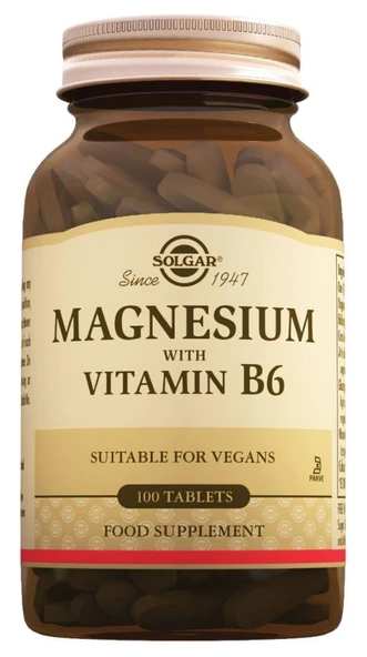 Solgar Magnesium with Vitamin B6 100 Tablet ürün görseli 1