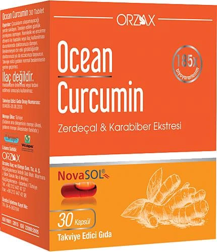 Orzax Ocean Curcumin Karabiber Ekstresi Takviye Edici Gıda 30 Kapsül ürün görseli 1