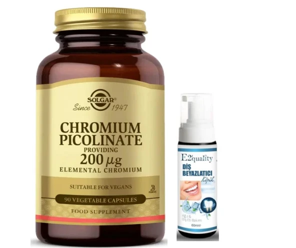 Solgar Chromium Picolinate 200 mcg 90 Kapsül - Diş Beyazlatıcı Köpük Hediye ürün görseli 1