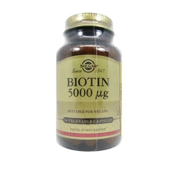 Solgar Biotin 5000 mcg 50 Bitkisel Kapsül ürün görseli 1
