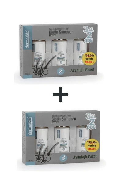 Biotin Şampuan Saç Bakımı Dökülmesi 3 Al 2 Öde Kofre Erkek 200 Ml 2'li Avantaj Set ürün görseli 1