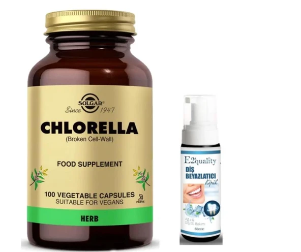 Solgar Chlorella 100 Tablet - Diş Beyazlatıcı Köpüğü Hediye ürün görseli 1