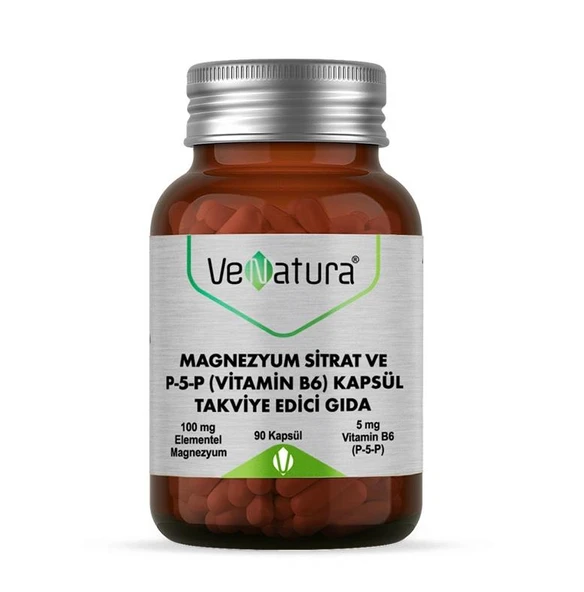 VeNatura Magnezyum Sitrat ve P5P (Vitamin B6) 90 Kapsül ürün görseli 1