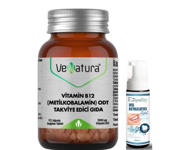 Venatura Vitamin B12 Odt Takviye Edici Gıda 90 Tablet  - Diş Beyazlatıcı Köpük Hediye ürün görseli 1