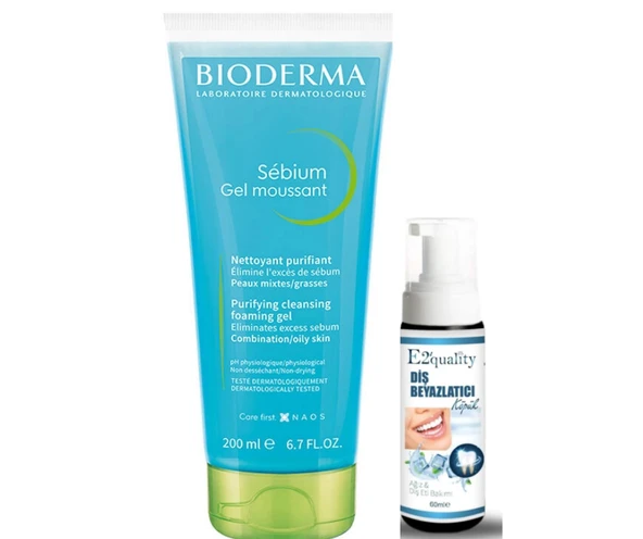 Bioderma Sebium Foaming Temizleme Jeli 200 ml- Diş Beyazlatıcı Köpük Hediye ürün görseli 1