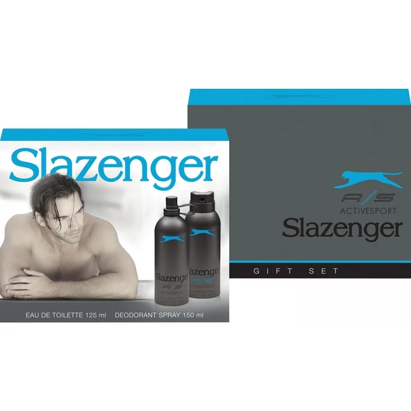 Slazenger Active Sport Parfüm Deodorant Set Erkek Kozmetik Mavi ürün görseli 1