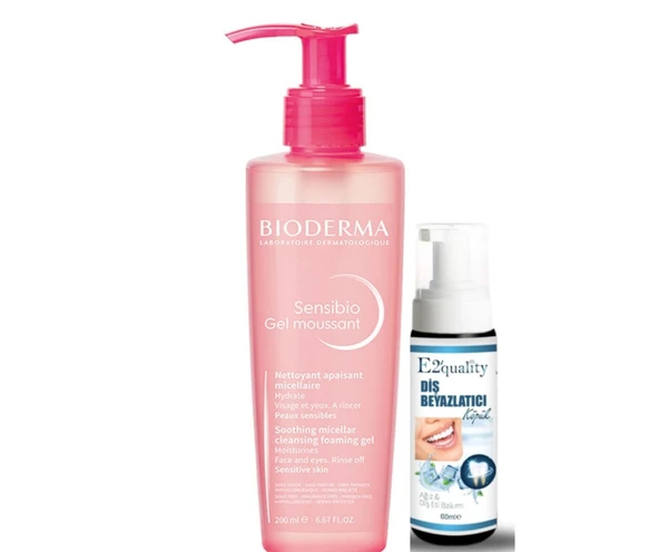 Bioderma Sensibio Foaming Cilt Temizleme Jeli 200 ml- Diş Beyazlatıcı Köpük Hediye ürün görseli 1