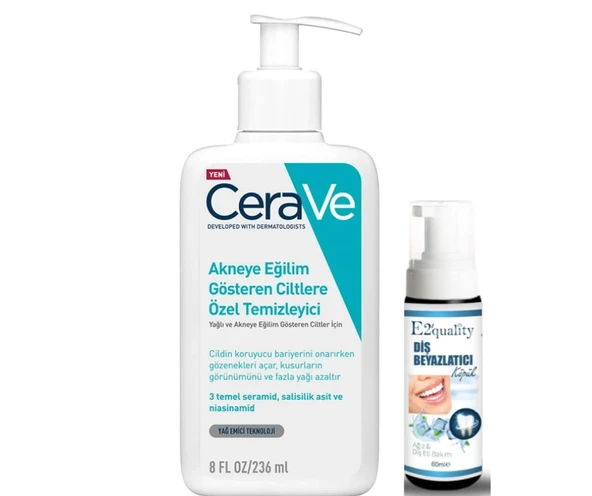 Cerave Yağlı ve Düzensiz Ciltler için Yıkama Jeli 236 ml - Diş Beyazlatıcı Köpük Hediye ürün görseli 1