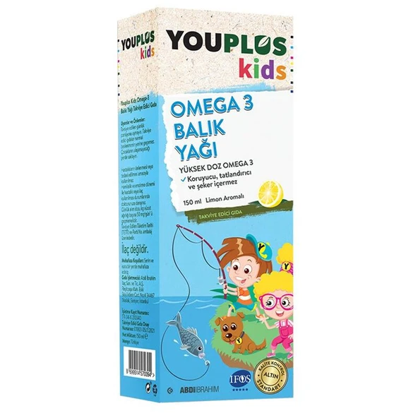 Youplus Kids Omega-3 Balık Yağı Takviye Edici Gıda 100 ml - Diş Beyazlatıcı Köpük Hediye ürün görseli 1