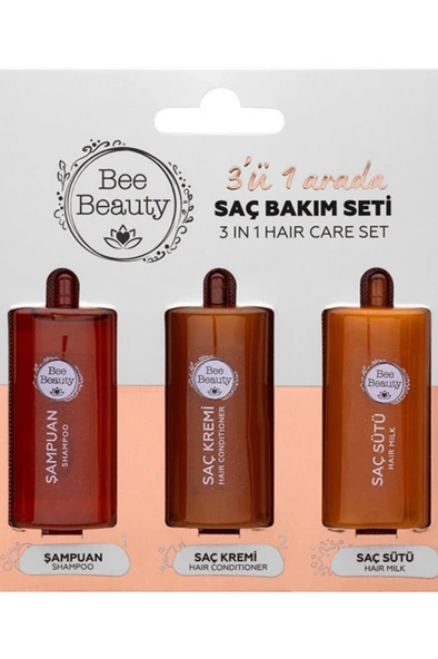 Bee Beauty 3'ü 1 Arada Seyahat Seti 3 x 10 ml (Şampuan + Saç Kremi + Saç Sütü) ürün görseli 1