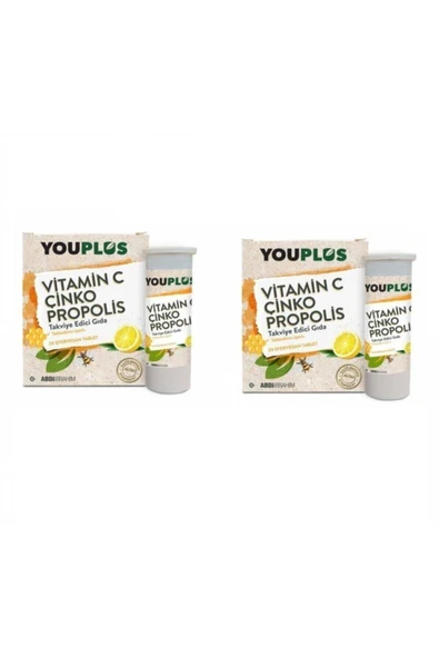 Vitamin C Çinko Propolis 20 Efervesan Tablet - Takviye Edici Gıda (2 ADET) ürün görseli 1