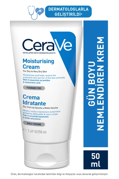 CeraVe Kuru Ciltler İçin Nemlendirici Krem Yüz ve Vücut Kremi 50 ML ürün görseli 1