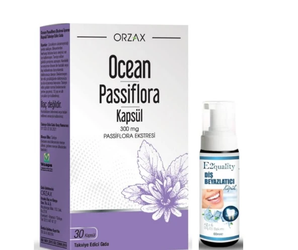Orzax Ocean Passiflora 300 mg 30 Kapsül - Diş Beyazlatıcı Köpük Hediye ürün görseli 1