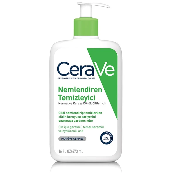 CeraVe Nemlendiren Temizleyici Kuru & Normal Ciltler Yüz Vücut İçin 473ml ürün görseli 1