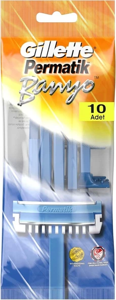 Gillette Permatik Banyo Kullan At Erkek Tıraş Bıçağı 10 Adet - Diş Beyazlatıcı Köpük Hediye ürün görseli 1