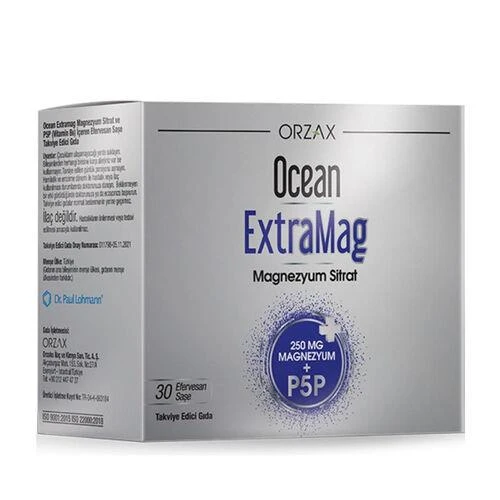 Ocean Extramag Magnezyum Sitrat Efervesan 30 Saşe - Diş Beyazlatıcı Köpük Hediye ürün görseli 1