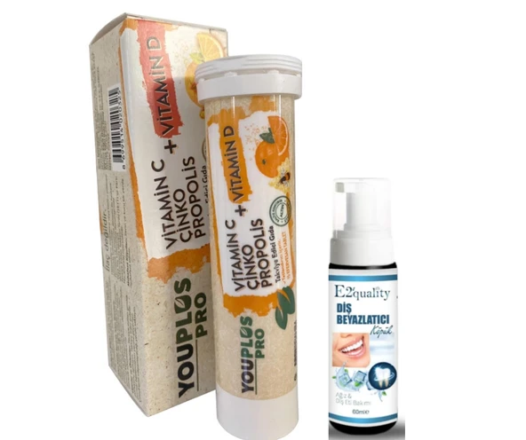 YouPlus Pro Vitamin C Çinko Propolis Takviye Edici Gıda 15 Tabletl - Diş Beyazlatıcı Köpük Hediye ürün görseli 1