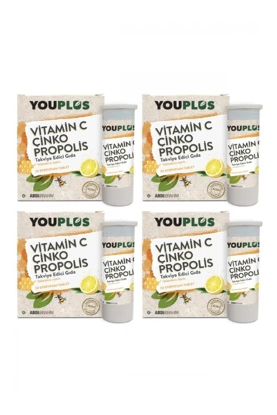 Vitamin C Çinko Propolis 20 Efervesan-4 Kutu ürün görseli 1
