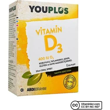Youplus Vitamin D3 400 IU Damla 20 ml ürün görseli 1