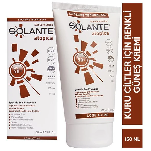 Solante Atopica Spf 50 150 ML Renkli Güneş Kremi - Diş Beyazlatıcı Köpük Hediye ürün görseli 1
