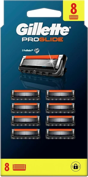 Gillette Fusion Proglide Yedek Erkek Tıraş Bıçağı 8'li - Diş Beyazlatıcı Köpük Hediye ürün görseli 1