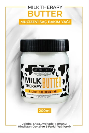 Morfose Milk Therapy Butter Oil Onarıcı Besleyici Mucizevi Saç Bakım Yağı 200 ml Saç Dökülmesi Önleyici ürün görseli 1