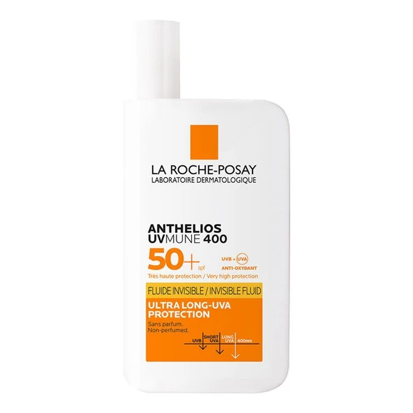 La Roche Posay Anthelios UVmune400 Invisible Fluid Tüm Cilt Tipleri İçin SPF50+ Yüz Güneş Kremi 50 ml - Diş Beyazlatıcı Köpük Hediye ürün görseli 1
