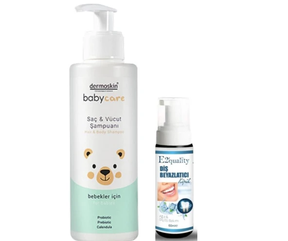 Dermoskin BabyCare Saç ve Vücut Şampuanı 230 ml - Diş Beyazlatıcı Köpük Hediye ürün görseli 1