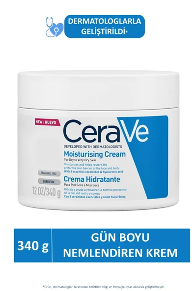 CeraVe Nemlendici Krem Kuru Ciltler Yüz Vücut İçin 340gr ürün görseli 1