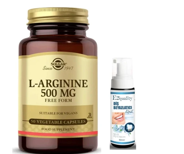Solgar L-Arginine 500 mg 50 Kapsül - Diş Beyazlatıcı Köpük Hediye ürün görseli 1