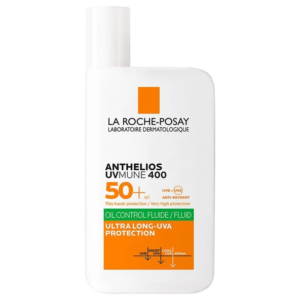 La Roche Posay Anthelios UVmune400 Oil Control Fluide SPF50+ Karma ve Yağlı İçin Yüz Güneş Kremi 50 ml - Diş Beyazlatıcı Köpük Hediye ürün görseli 1