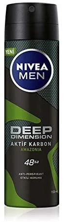Nivea Men Erkek Sprey Deodorant Deep Dimension Amazonia 48 Saat Anti-perspirant Koruma 150ml ürün görseli 1