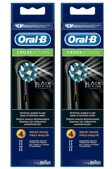 Oral-B Diş Fırçası Yedek Başlığı Cross Action Siyah 4 Lü - 2 Adet ürün görseli 1