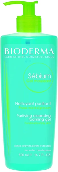 Bioderma Sébium Foaming Gel Karma, Yağlı ve Akne Eğilimli Ciltler İçin Temizleyici ve Arındırıcı Jel 500 ml ürün görseli 1