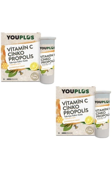 Vitamin C, Çinko, Propolis Efervesan Tablet Takviye Edici Gıda 2 Adet ürün görseli 1