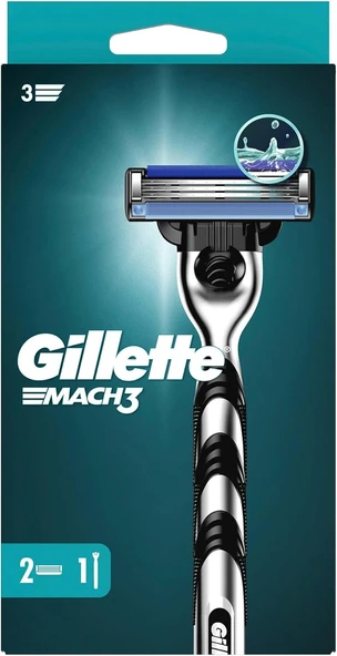 Gillette Mach3 Tıraş Makinesi + 2 Adet Yedek Tıraş Bıçağı - Diş Beyazlatıcı Köpük Hediye ürün görseli 1