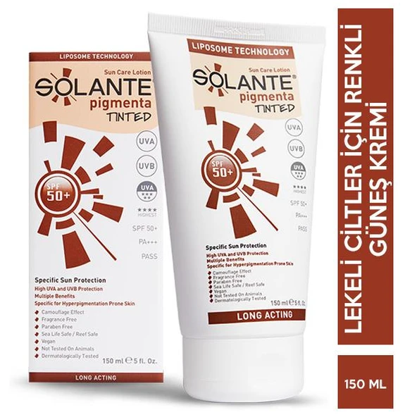 Solante Pigmenta Tinted Spf 50 150 ML Renkli Güneş Kremi - Diş Beyazlatıcı Köpük Hediye ürün görseli 1