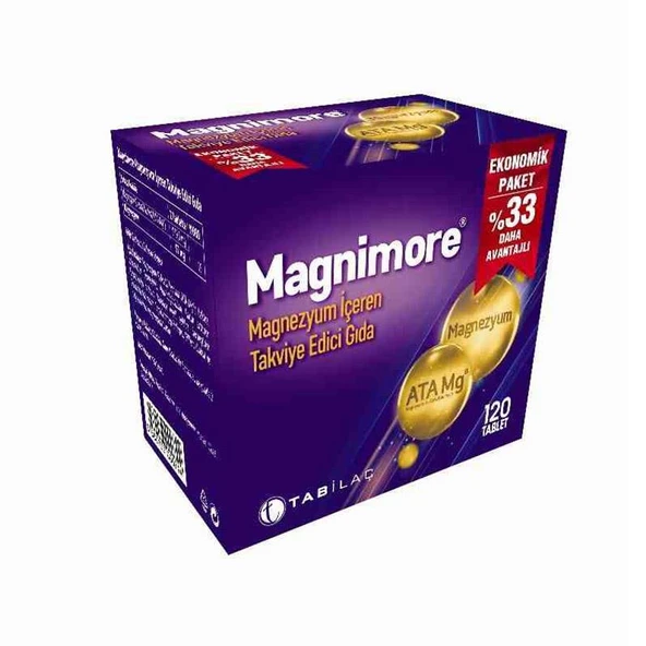 Magnimore Magnezyum İçeren Takviye Edici Gıda 120 Tablet ürün görseli 1