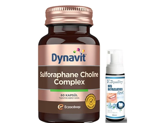 Eczacıbaşı Dynavit Sulforaphane Choline Complex 60 Kapsül- Diş Beyazlatıcı Köpük Hediye ürün görseli 1