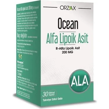 Orzax Ocean Alfa Lipoik Asit 200 mg 30 Kapsül , Diş Beyazlatıcı Köpük Hediye ürün görseli 1