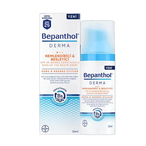 Bepanthol Derma Nemlendirici ve Besleyici SPF 25 Yüz Bakım Kremi 50 ml ürün görseli 1